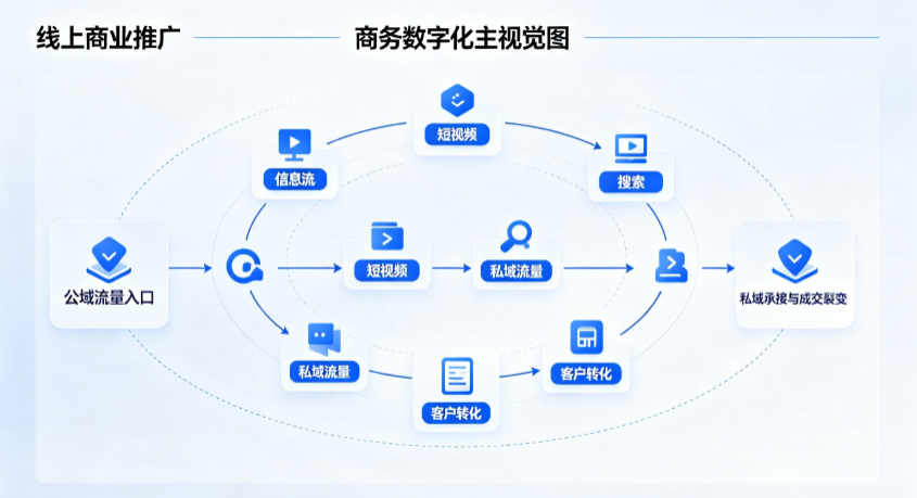 高邮市线上商业推广怎么做？全域流量闭环搭建与低成本转化实战指南